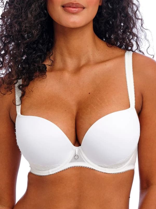 Freya Womens Fascinate Moulded Plunge T-Shirt Bra in White Size: 38E White Female 38E