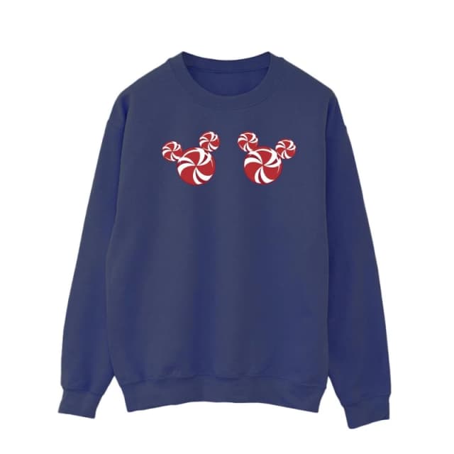 Disney Men Mickey Mouse Candies Sweatshirt in Navy Size: Small Navy S Male 5063376835121