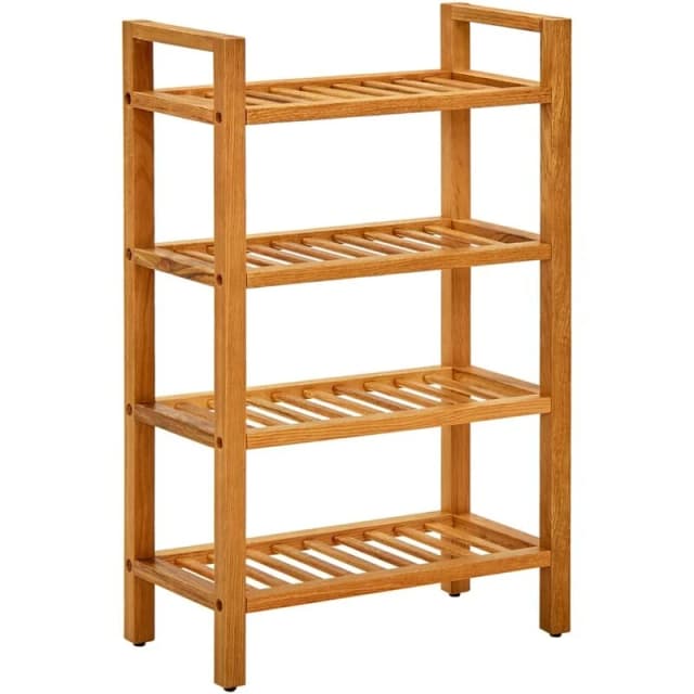 VIDAXL Vidaxl - Shoe Rack with 4 Shelves 50x27x80cm Solid Oak Wood 8720286543092