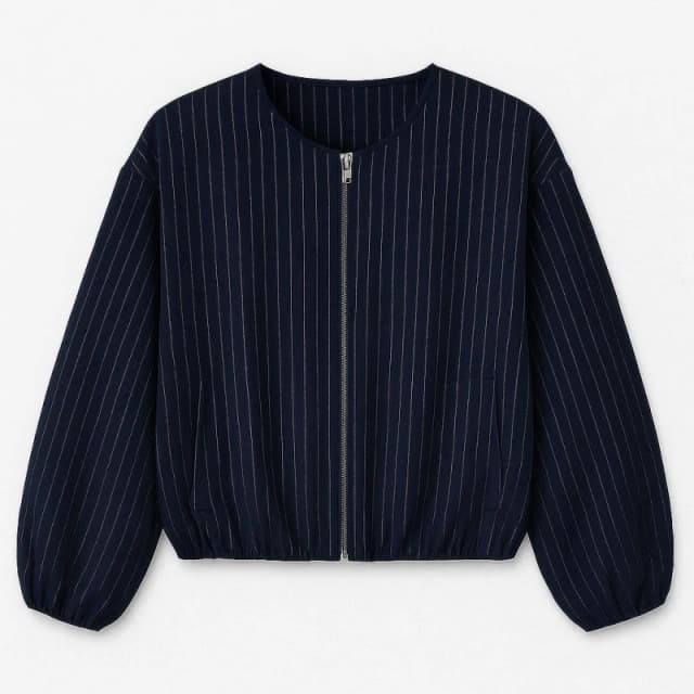 I Saw It First Bubble Hem Jacket Navy female 8 (XS)