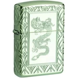 Zippo Armor High Polish Green Elegant Dragon Windproof Lighter
