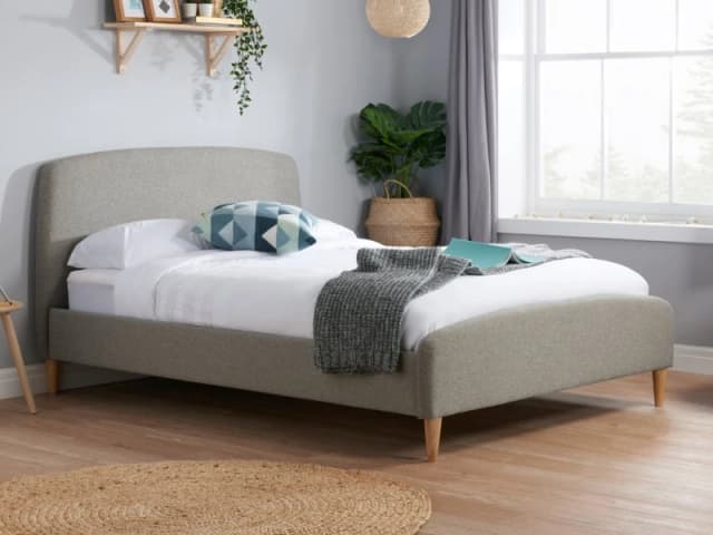 Birlea Quebec Grey Fabric Bed Frame - 4ft Small Double