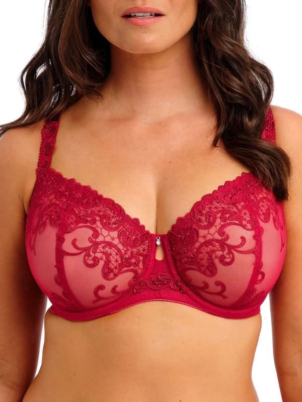 Fantasie Womens Portia Balconette Bra in Red Size: 36F Red Female 36F