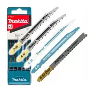 B-48527 5 Piece Jigsaw Blades Super Express Long Life Blades Wood Metal - Makita