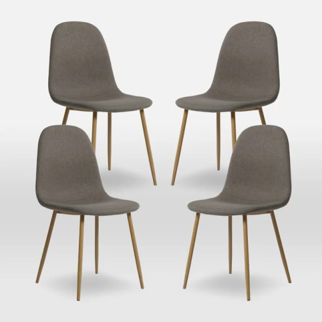 Home Garden Direct ASTERIA Dining Chairs Set of 4 in Dark Grey Dark Grey Unisex