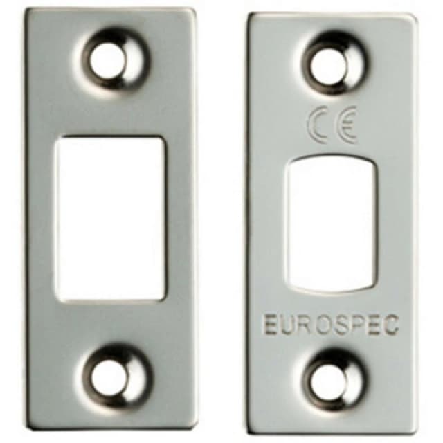Loops Forend Strike & Fixing Pack Suitable for Tubular Deadbolt Bright Steel Metallics