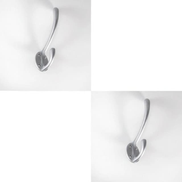 Loops 2x Heavyweight One Piece Hat & Coat Hook 76mm Projection Satin Chrome Multi