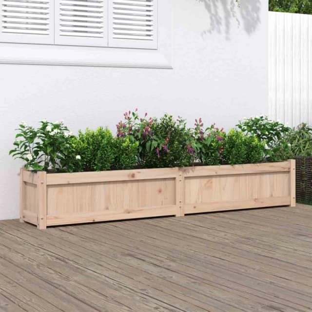 vidaXL Garden Planter 180x31x31cm Solid Wood Pine, Brown 837494