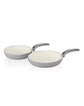 Swan Retro 2 Piece Frypan Set Grey
