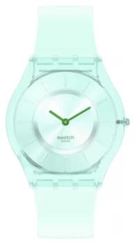 Swatch SWEET MINT Skin Classic Silicone Strap SS08G100 Watch