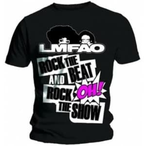 LMFAO Rock The Beat Mens Black T Shirt: Small