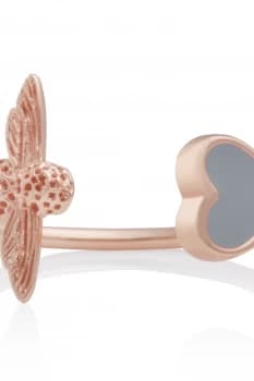 Love Bee Grey & Rose Gold Ring