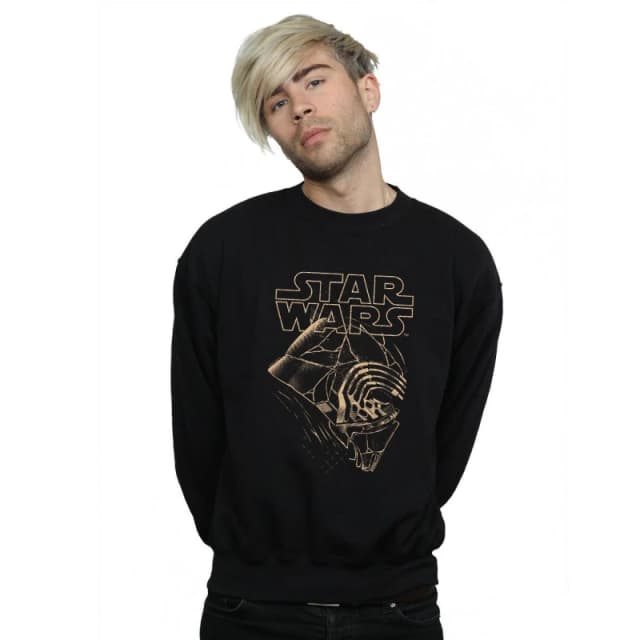 Disney Men Star Wars The Rise Of Skywalker Kylo Ren Mask Sweatshirt in Black Size: Small Black S Male 5059400158267