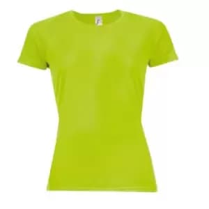 SOLS Womens/Ladies Sporty Short Sleeve T-Shirt (XL) (Neon Green)