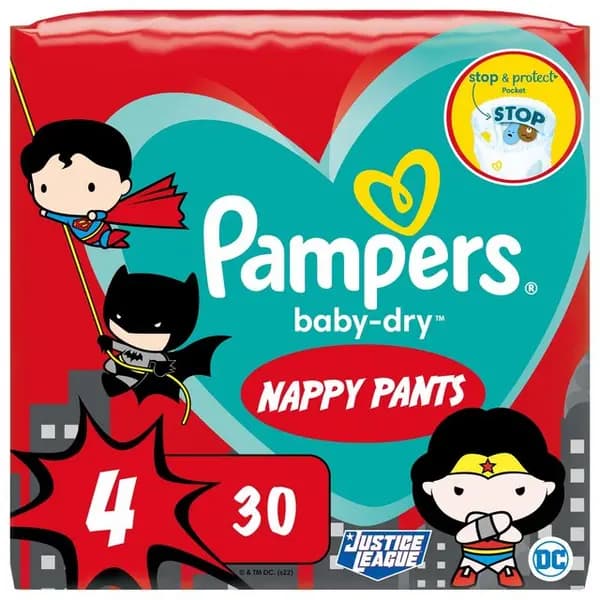 Pampers Baby Dry Superhero Nappy Pants Size 4 30 Nappies