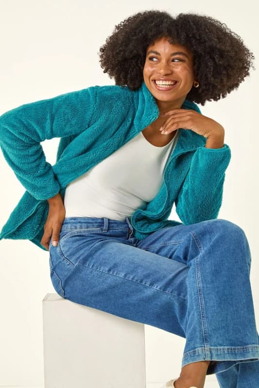 Roman Soft Sherpa Fleece Jacket Jade