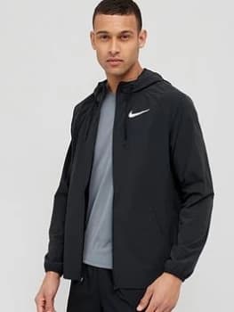 Nike Training Pro Dri FIT Flex Vent Max Hooded Jacket - Black/Grey, Size S, Men