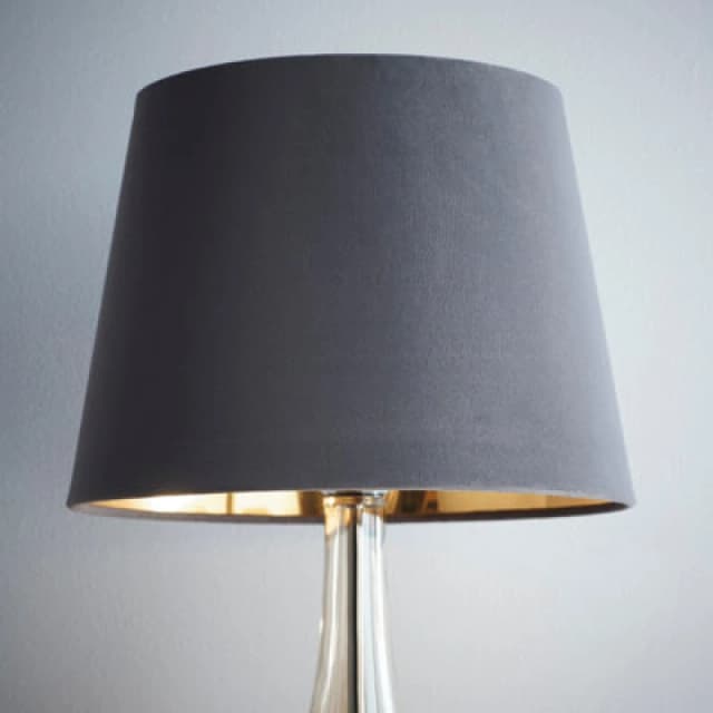K LIVING Velvet Empire Shade for Ceiling and Table Lamp 10" Shade Grey