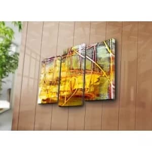 3PATK-94 Multicolor Decorative Canvas Painting (3 Pieces)