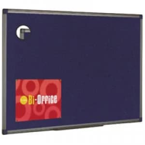 Bi-Office Blue Aluminium Finish Felt Notice Board 900x600mm FB0743186