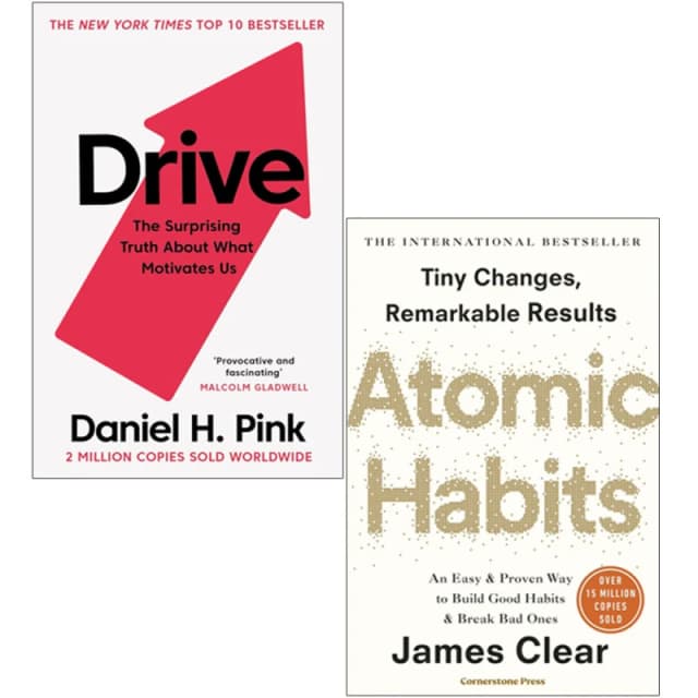 Atomic Habits, Drive The Surprising Truth by Daniel H. Pink 2 Books Collection Set Daniel H. Pink & James Clear Books