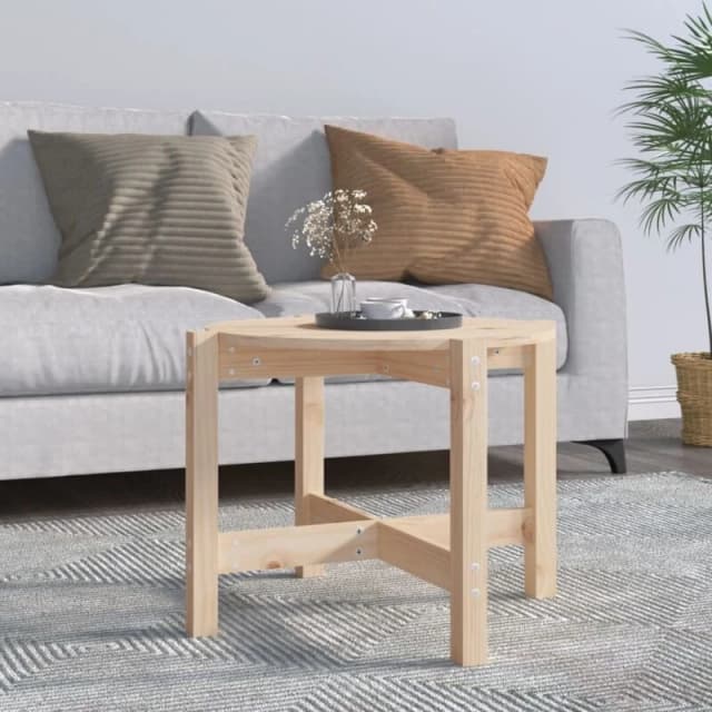 Vidaxl Coffee Table Ø 62.5X45cm Solid Wood Pine, Brown 822302