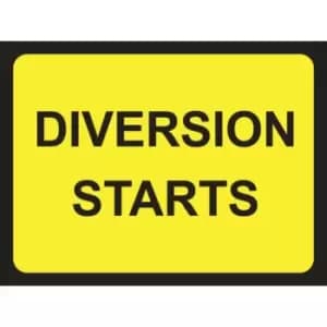 Zintec 1050 x 750mm Diversion Starts Road Sign (no frame)