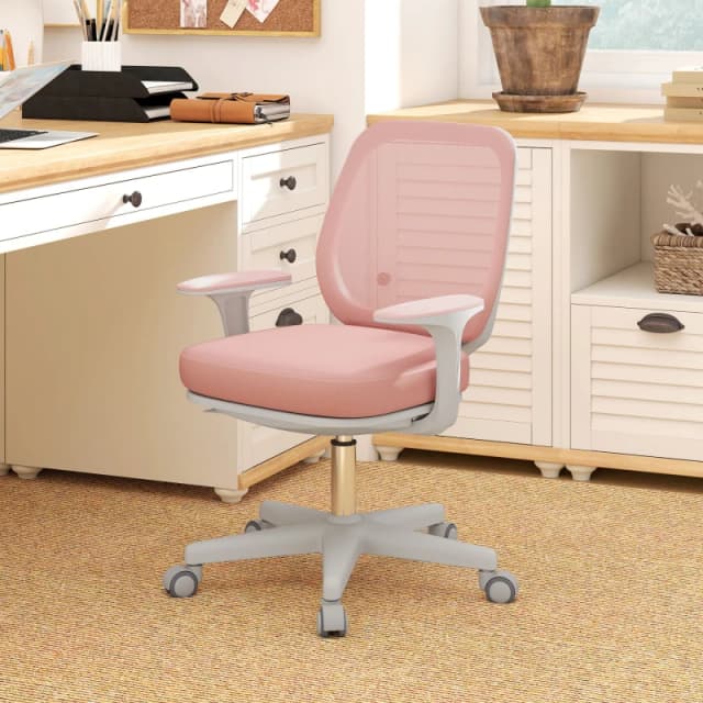 VINSETTO VINSETTO Office Chair, 360 Degree Swivel Desk Chair with Wheels, Pink Pink One Size Unisex 5063603036581