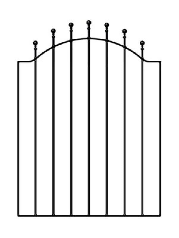 Burbage Iron Craft Mana Ball Top Low Bow Metal Garden Gate 880mm Gap X 1041mm High Wesb