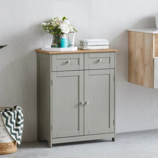 Lassic Priano 2 Drawer 2 Door Freestanding Cabinet Grey unisex One Size