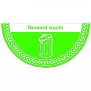 General Waste Floor Graphic adheres to most smooth clean flat surfaces
