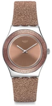 Swatch ROSE SPARKLE Irony Medium Rose Gold Glitter Watch