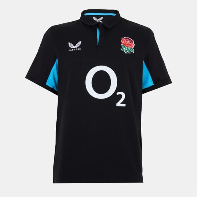 Castore England Away Polo Shirt 2025 Mens Black/Blue male S
