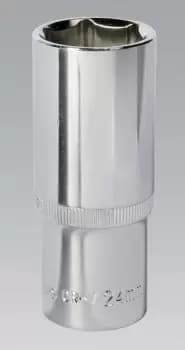 Sealey SP1224D WallDrive Socket 24mm Deep 1/2"Sq Drive Fully Polished