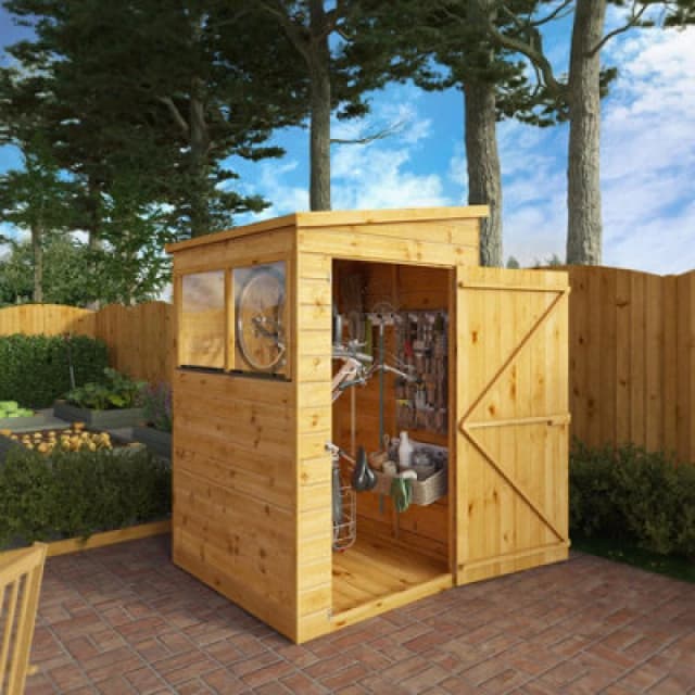 Mercia 4 x 4 Modular Shiplap Pent Shed, Brown SI-001-003-0188