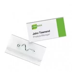 Durable Name Badge with Pin 30x60mm Pack of 100