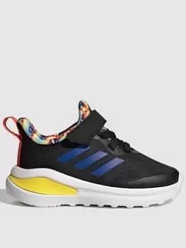 adidas Infant Fortarun, Black/Blue, Size 6