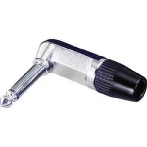 6.35mm audio jack Plug right angle Number of pins 2 Mono Silver Black Rean AV NYS207