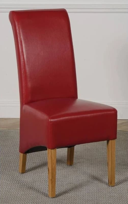 Thats Furniture Montana Leather Dining Chairs for Dining Room or Kitchen in Red Red Unisex