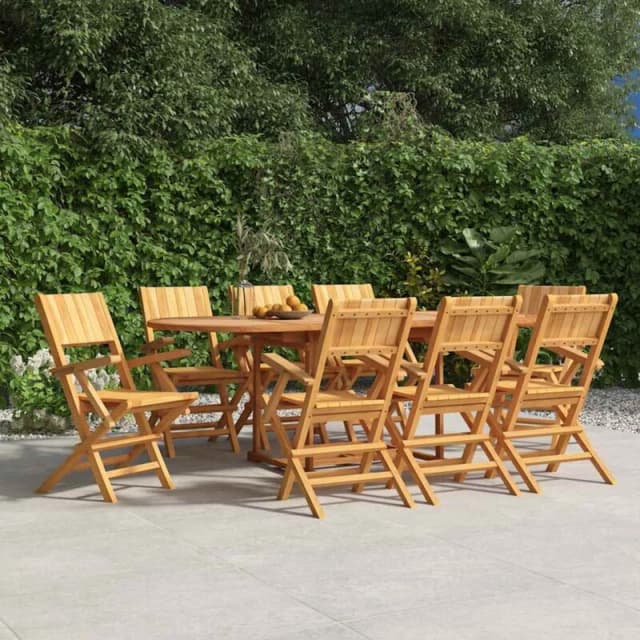 VIDAXL Folding Garden Chairs 8 pcs 55x61x90cm Solid Wood Teak Vidaxl 8720845743918