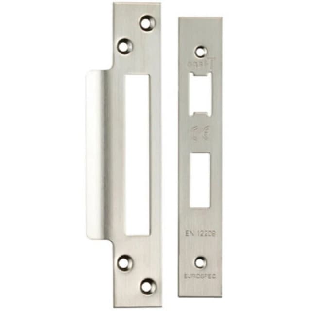 Loops Forend Strike and Fixing Pack Suitable for Sashlocks Satin Stainless Steel Metallics