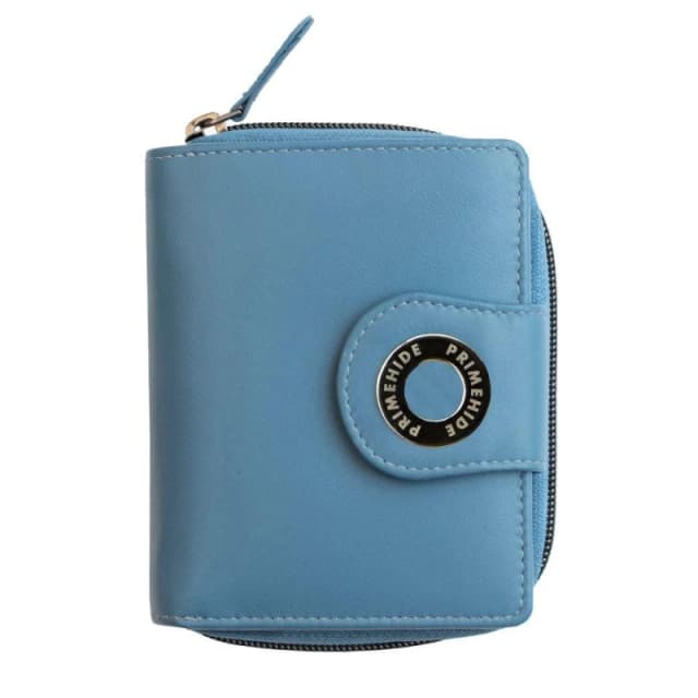 PRIMEHIDE 'Flavia' Leather Zip Around Trifold Purse Blue