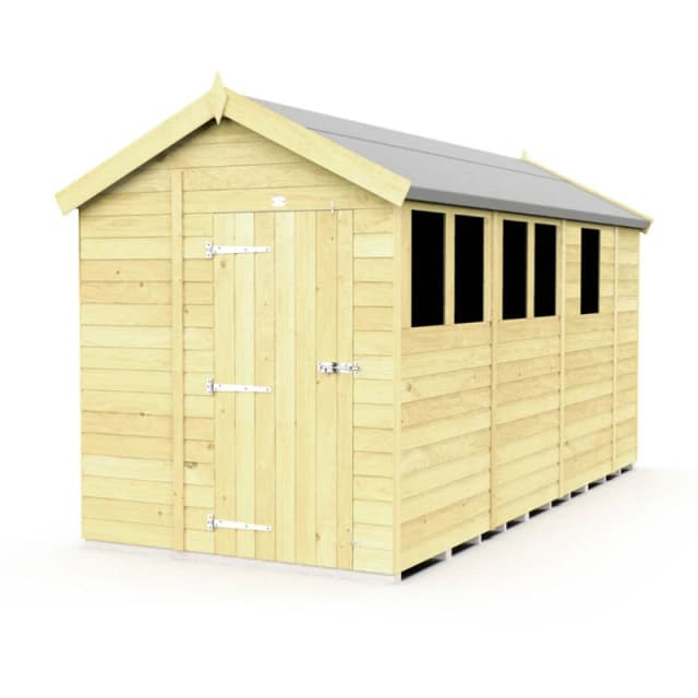 Flat Pack Sheds DIY Sheds 6 x 13 Apex Shed, Brown 6X13AFF