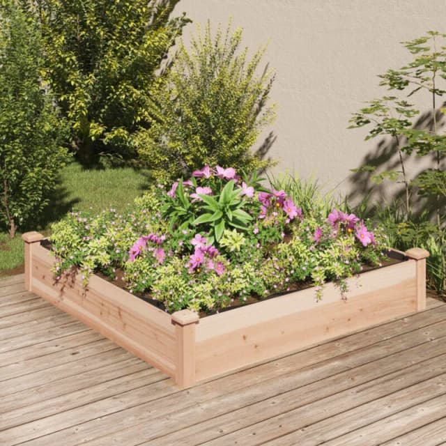 vidaXL Garden Raised Bed w/ Liner 120x120x25cm, Brown 364292