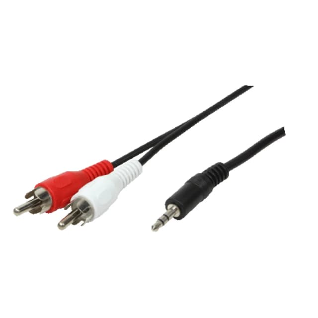 LogiLink 1x3.5mm - 2xRCA. 5m audio cable 3.5mm Black