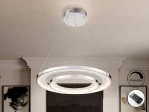 Laris Integrated LED Dimmable Ceiling Pendant with Remote Control Round Chrome