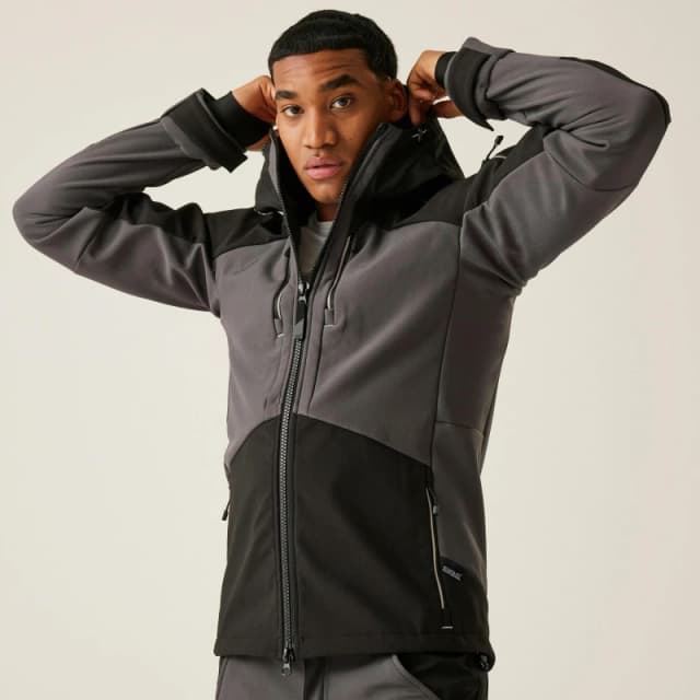 Regatta Mens 4Tex Stretch 3 Layer Softshell Jacket Slate Grey Blac male S