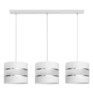 Helen Straight Bar Pendant Ceiling Light White, Silver 65cm