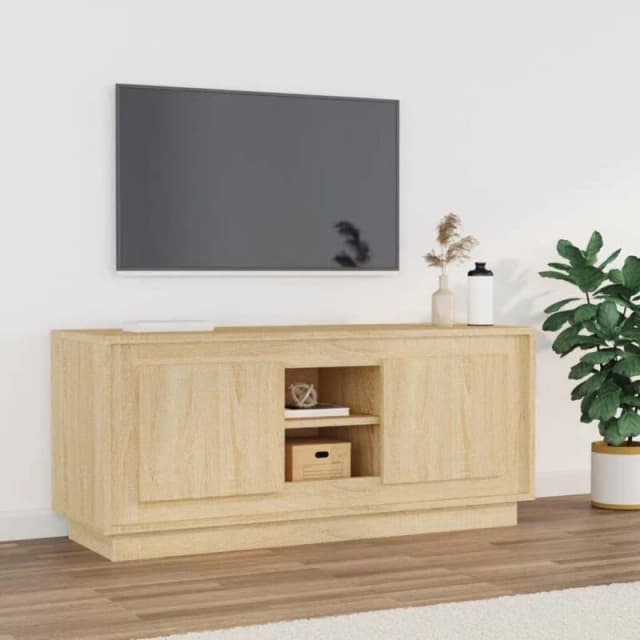 VIDAXL TV Cabinet Sonoma Oak 102x35x45cm Engineered Wood Vidaxl 8720845794453