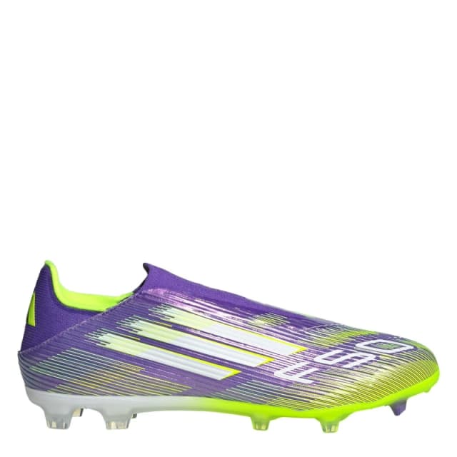 adidas F50 League Laceless Adults Firm Ground Football Boots Purple/White male 9 (43.3)
